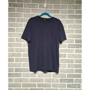 Michael Kors Mens Navy and White Space Print Crew Neck Casual T-Shirt Size Large